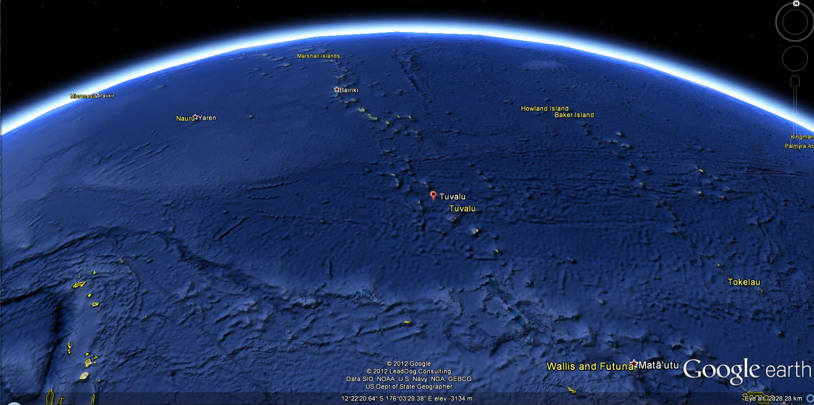 Tuvalu erde karte